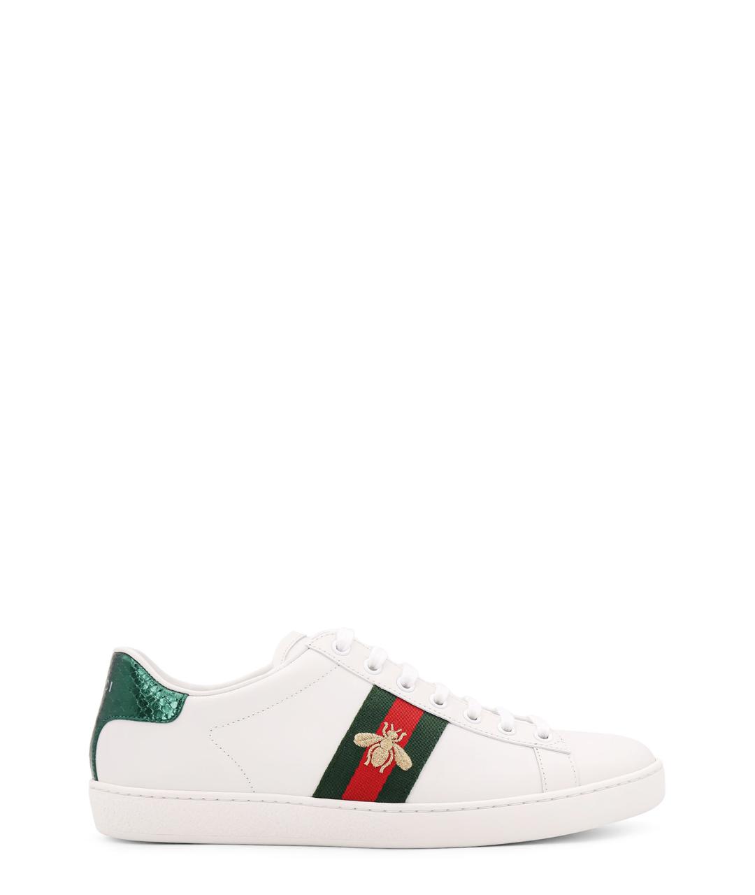 GUCCI Белые кожаные кеды, фото 1