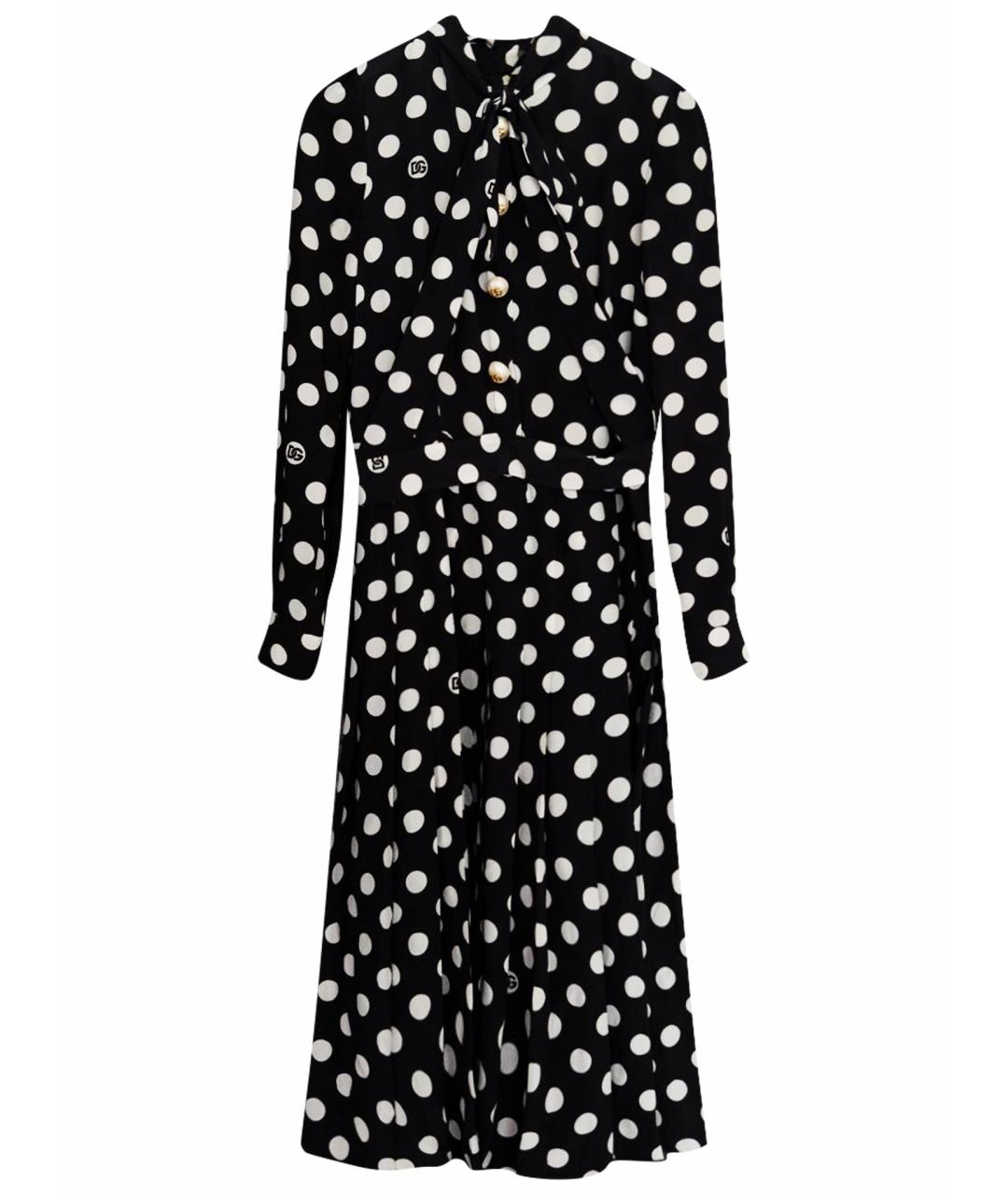 DOLCE&GABBANA Черное шелковое повседневное платье, фото 1