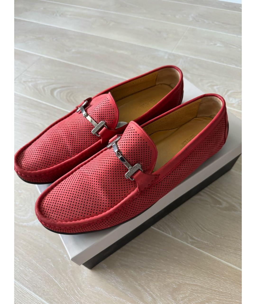 VALENTINO Красные кожаные мокасины, фото 2