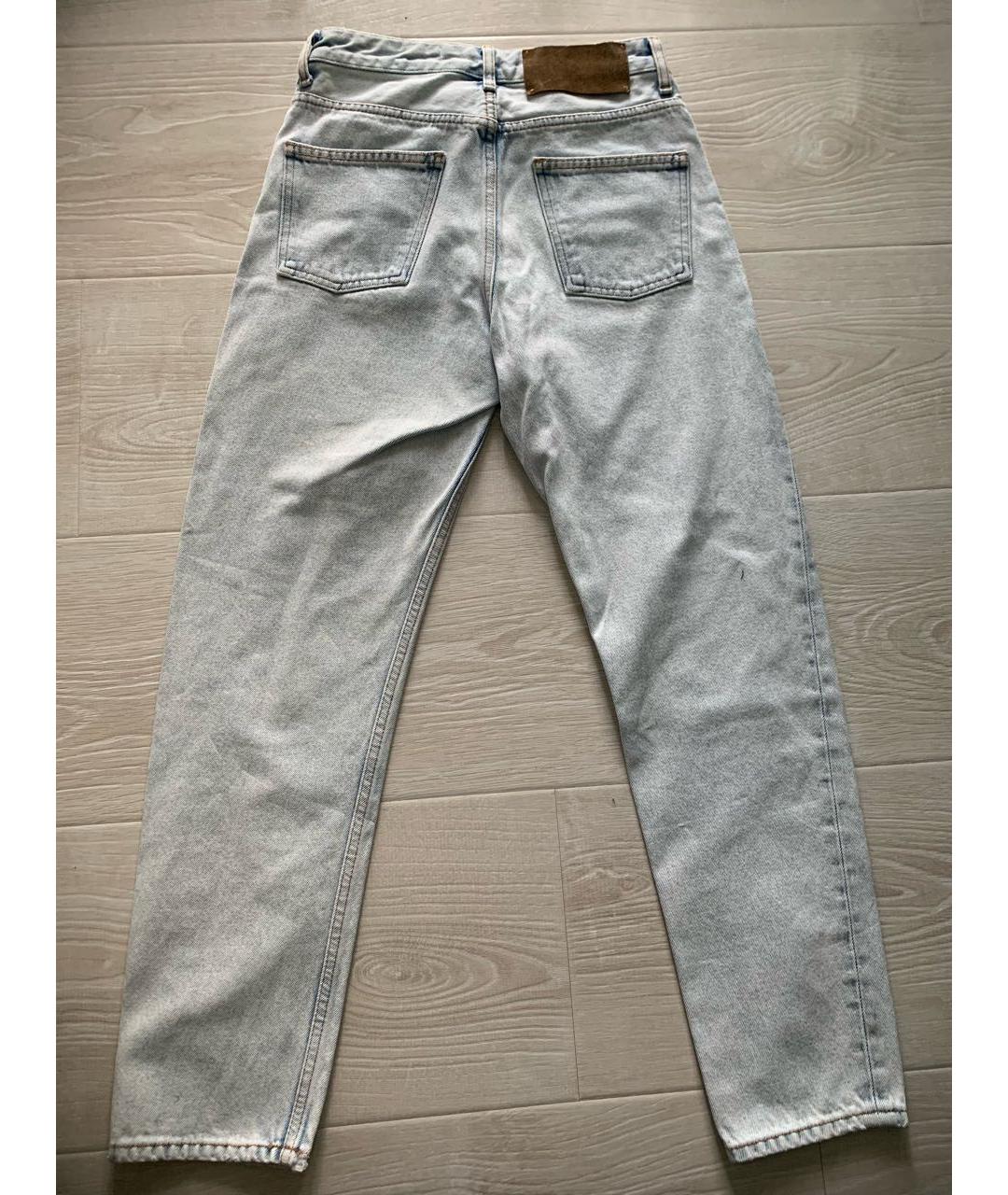 OFF-WHITE Голубые хлопковые джинсы слим, фото 2