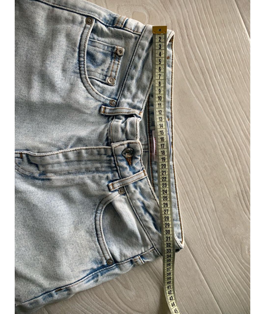 OFF-WHITE Голубые хлопковые джинсы слим, фото 6