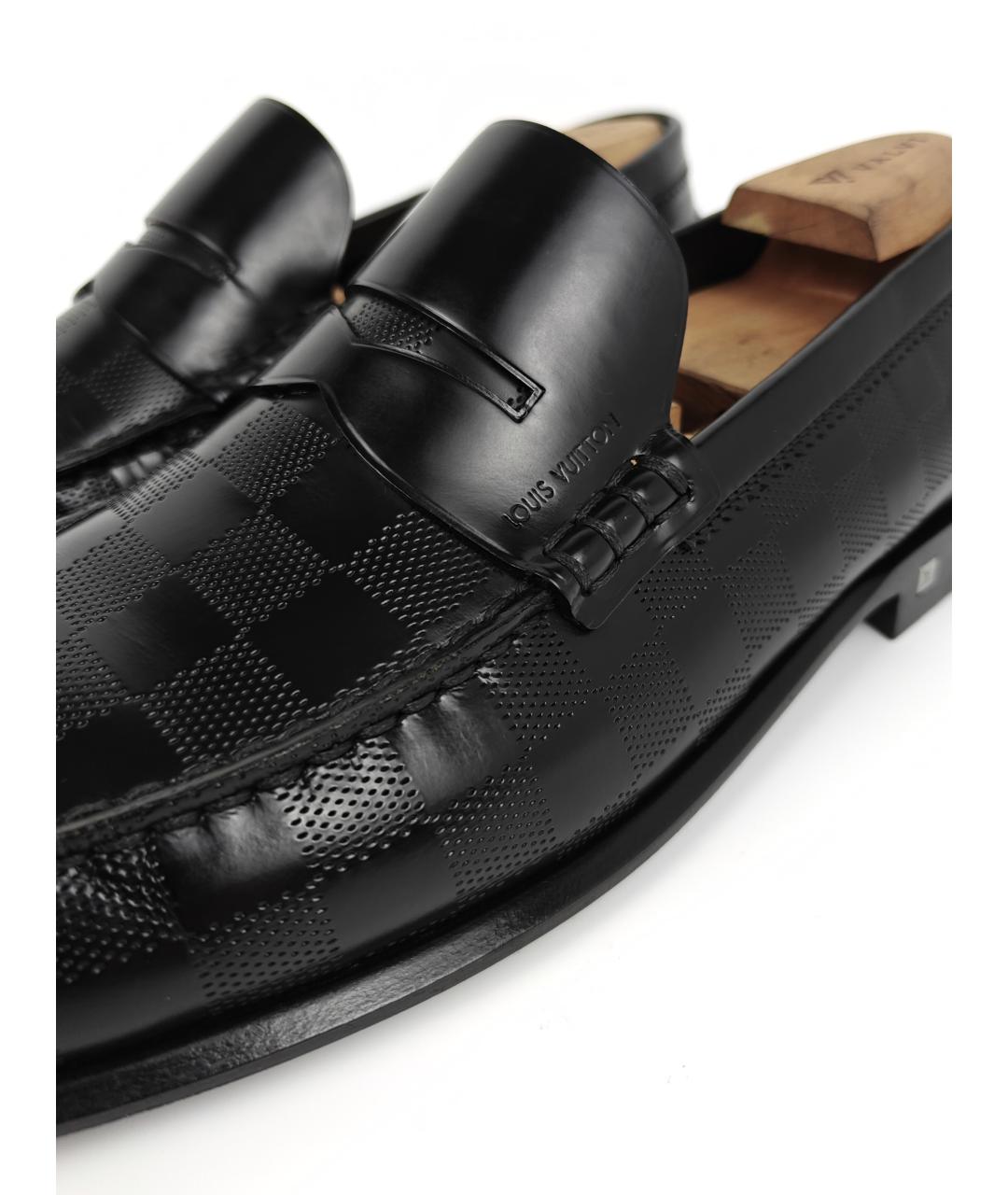 LOUIS VUITTON Черные кожаные лоферы, фото 9