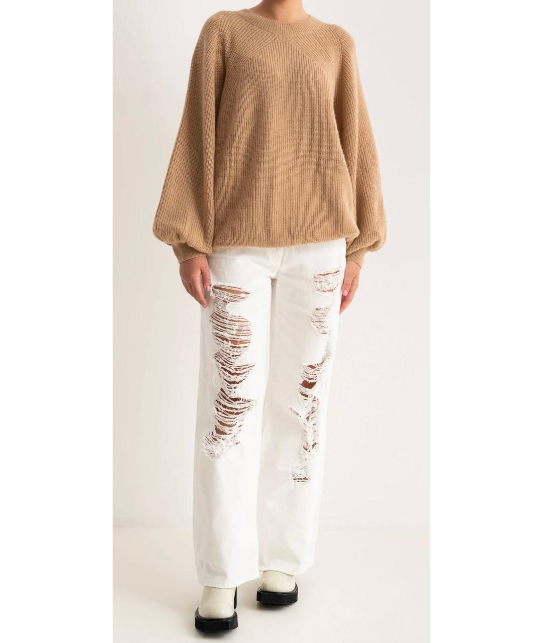MSGM Белые хлопковые прямые джинсы, фото 4