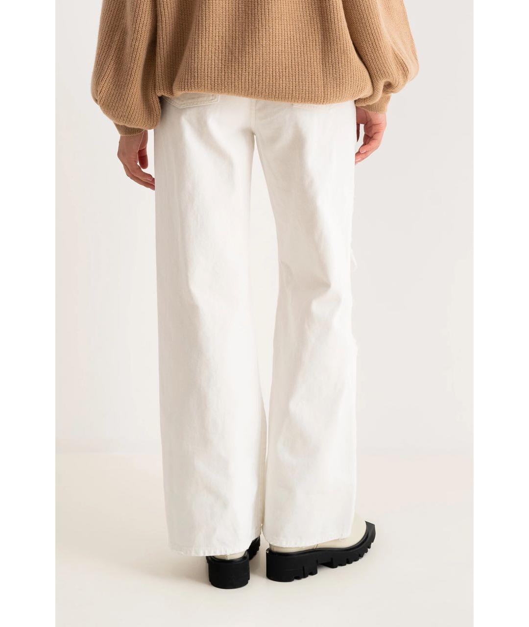 MSGM Белые хлопковые прямые джинсы, фото 3