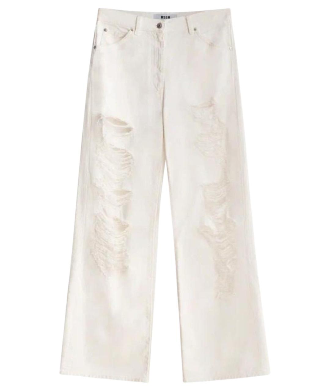 MSGM Белые хлопковые прямые джинсы, фото 1