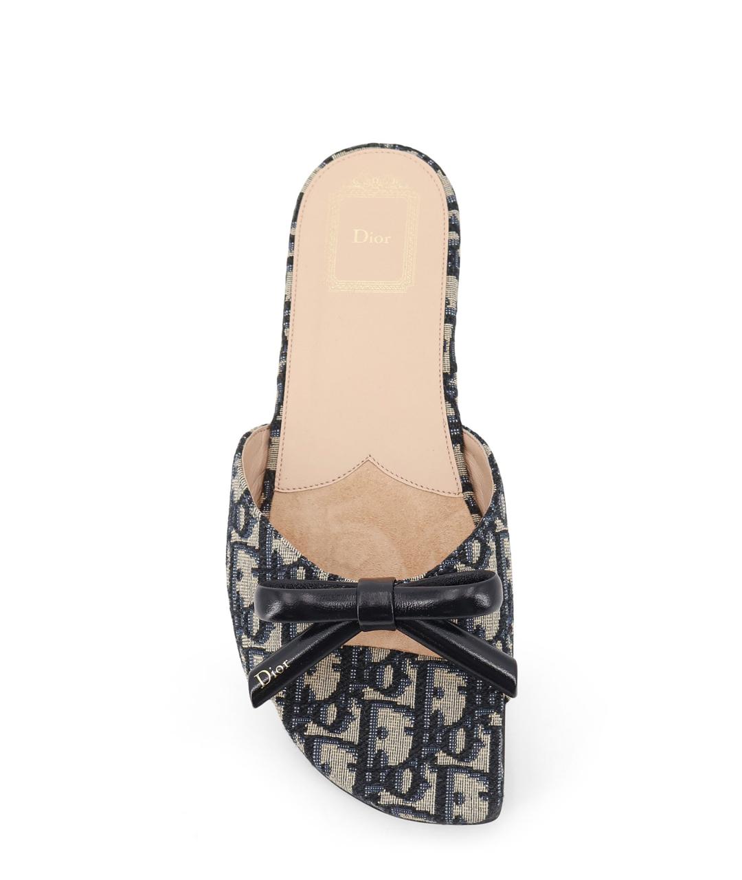 CHRISTIAN DIOR Мульти текстильные шлепанцы, фото 4