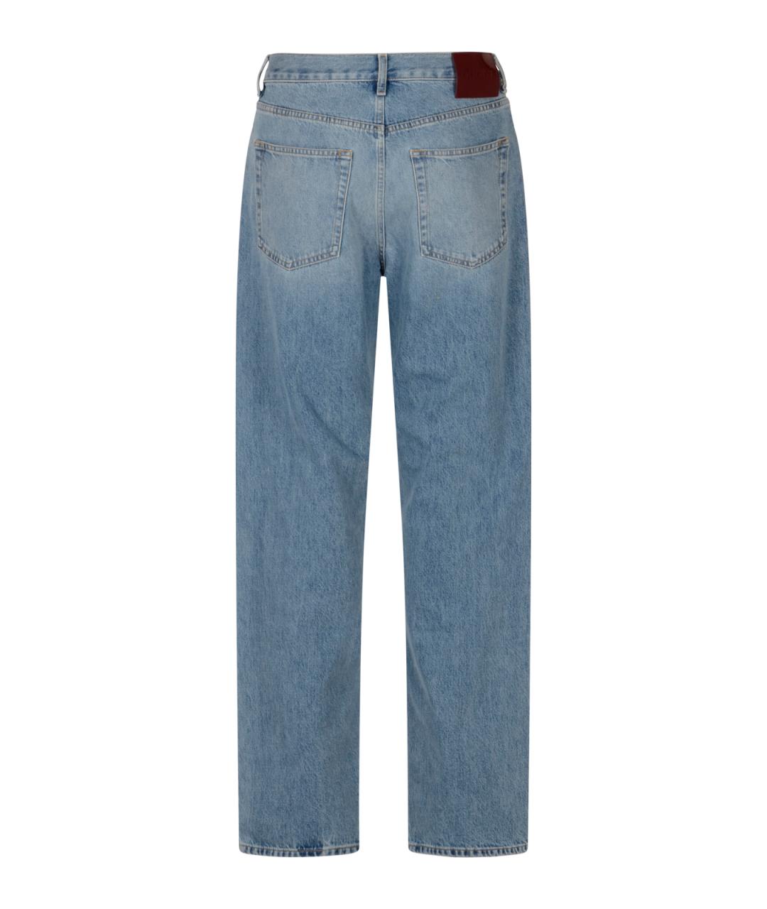 GUCCI Голубые хлопковые прямые джинсы, фото 2