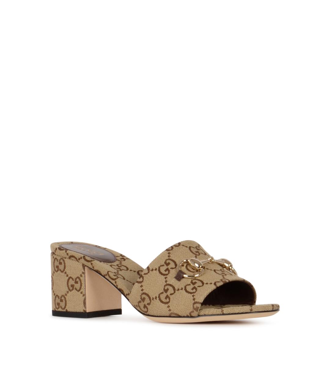 GUCCI Бежевые мюли, фото 5