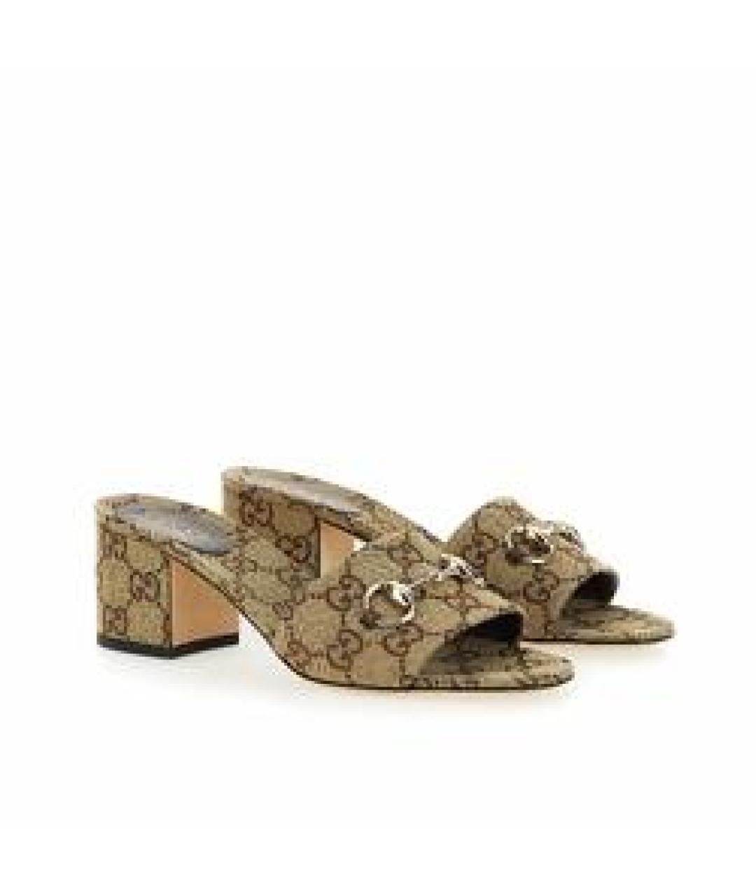 GUCCI Бежевые мюли, фото 2