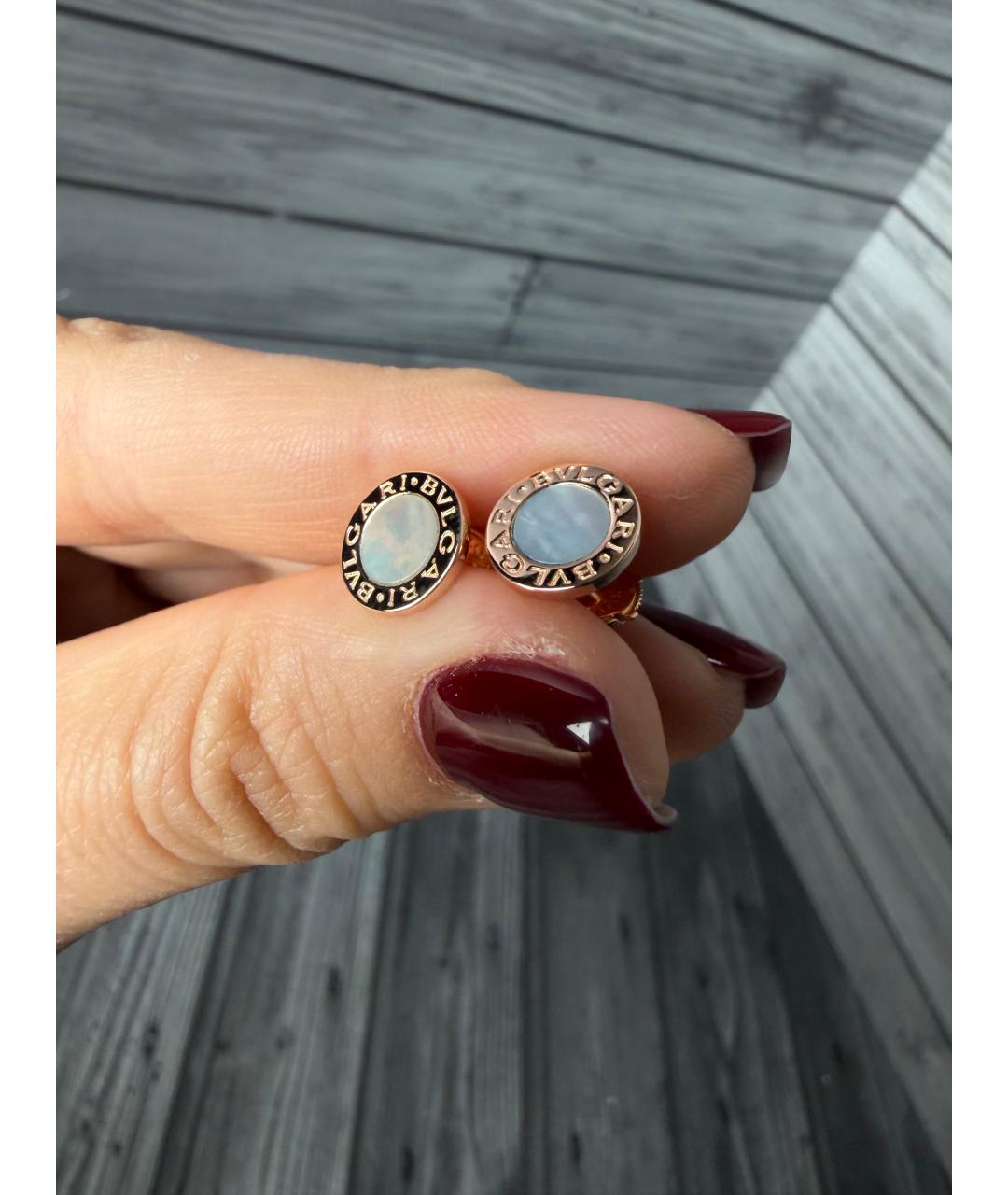 BVLGARI Белые серьги из розового золота, фото 3