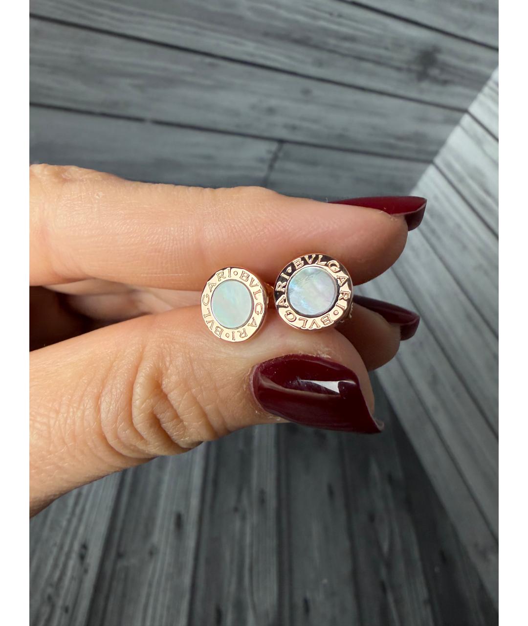 BVLGARI Белые серьги из розового золота, фото 2