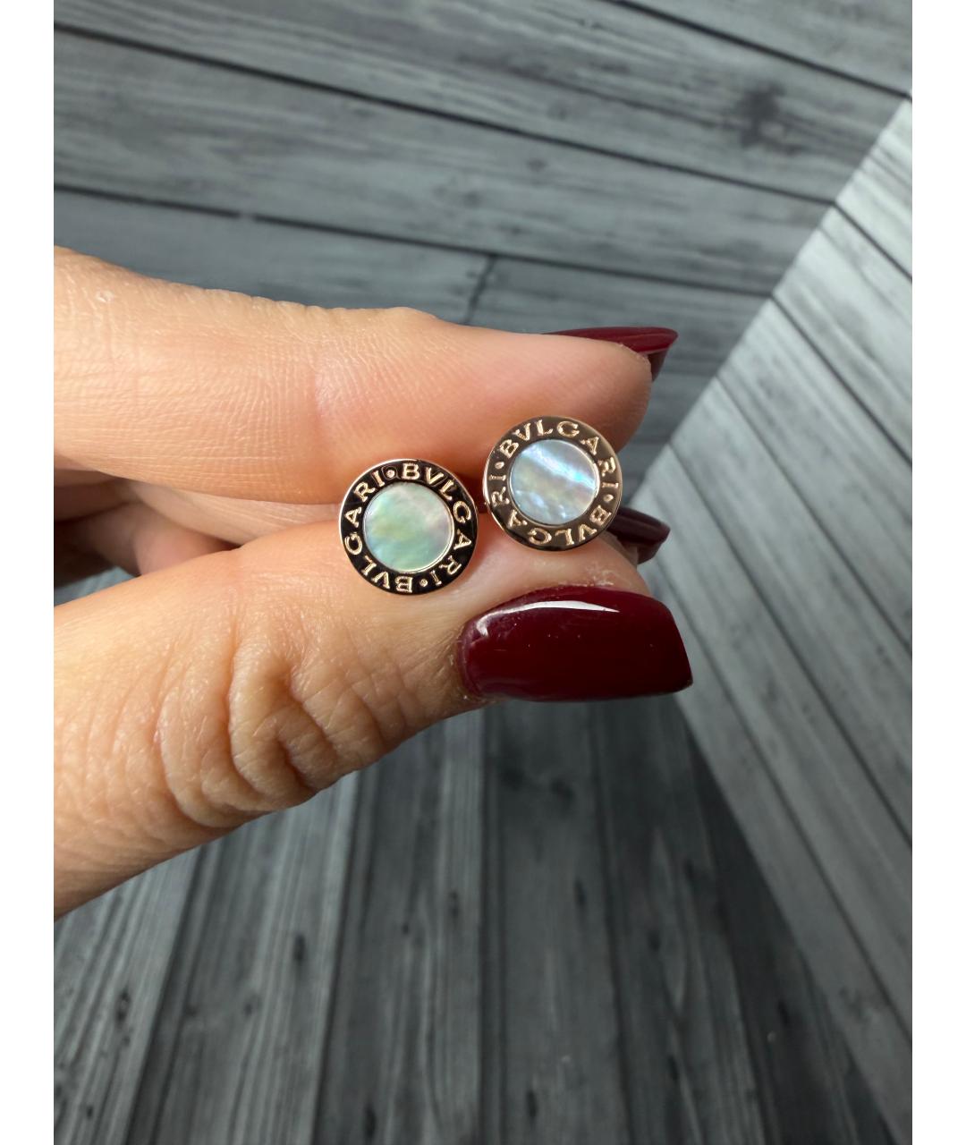 BVLGARI Белые серьги из розового золота, фото 4