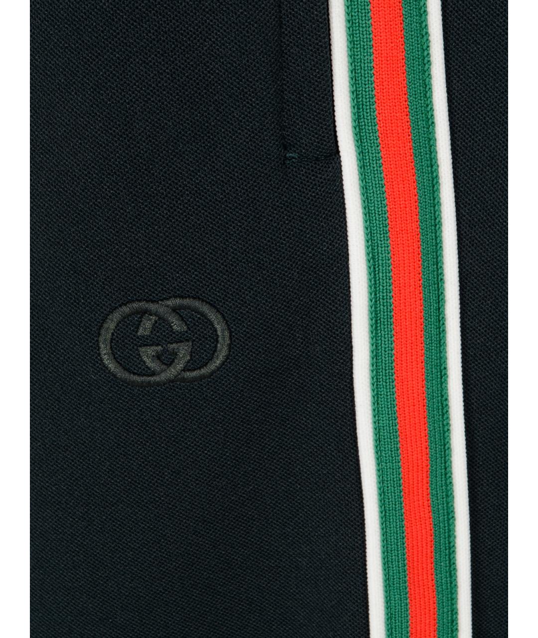 GUCCI Зеленые полиэстеровые прямые брюки, фото 3