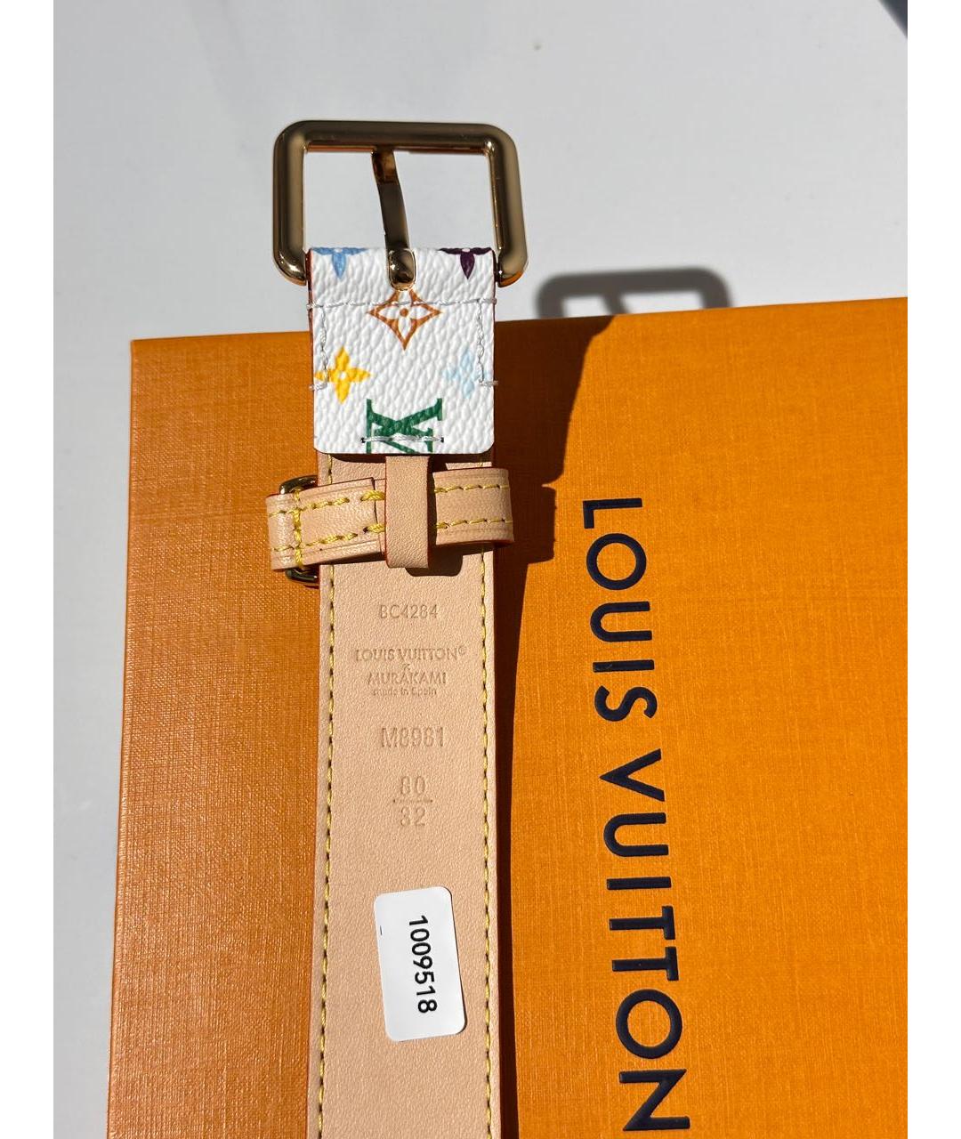 LOUIS VUITTON Белый кожаный ремень, фото 3