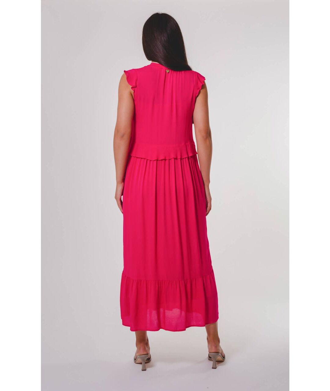 TWIN-SET Розовое вискозное повседневное платье, фото 3