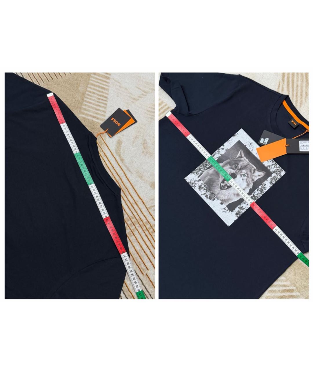 HUGO BOSS Темно-синяя хлопковая футболка, фото 6