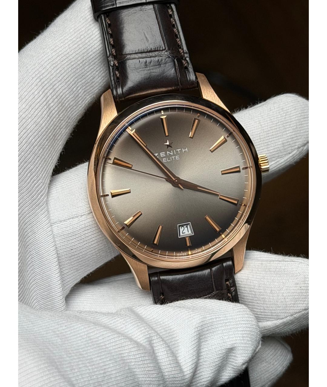 ZENITH Коричневые часы из розового золота, фото 2