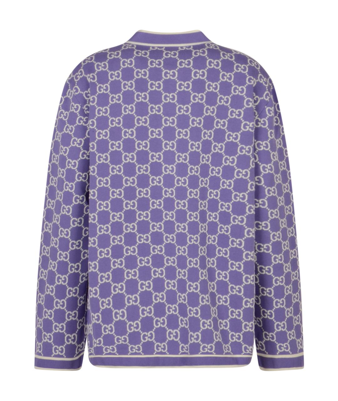 GUCCI Фиолетовый хлопковый кардиган, фото 2