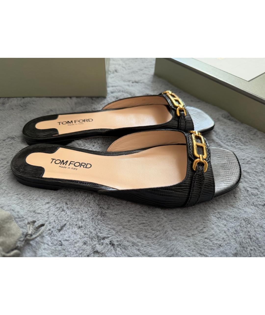 TOM FORD Черные кожаные мюли, фото 4