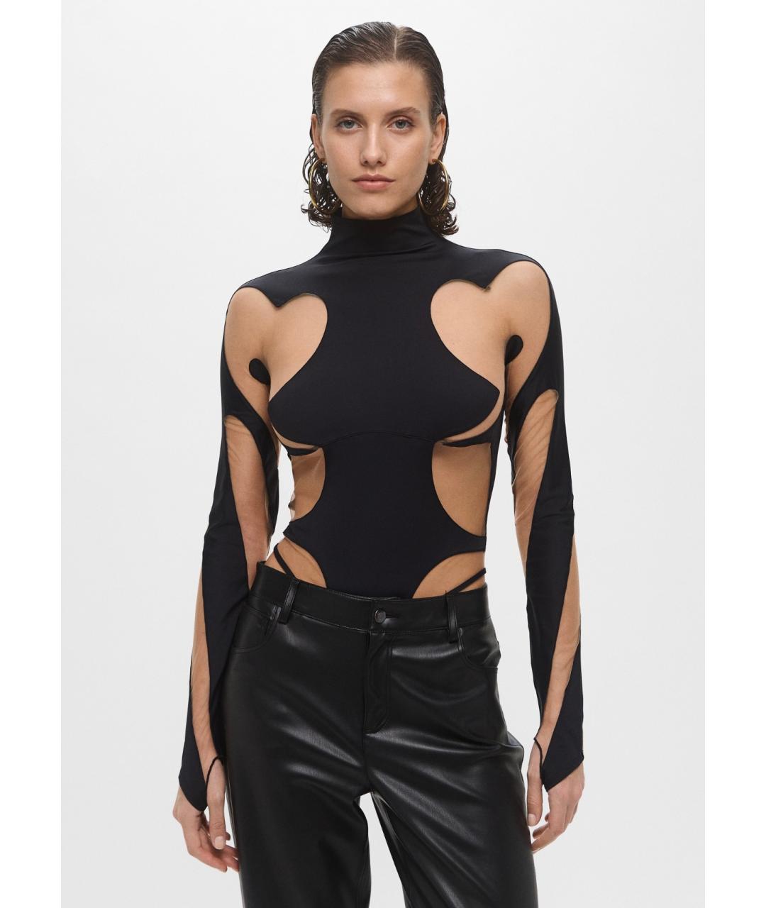 MUGLER Черное полиамидовое боди, фото 2