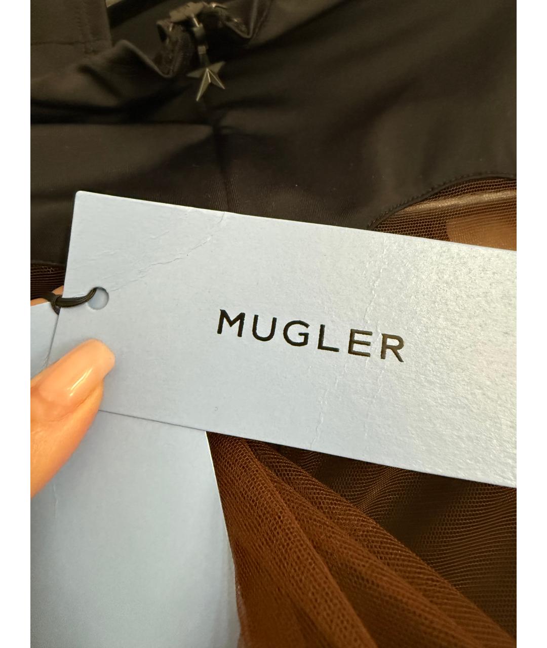 MUGLER Черное полиамидовое боди, фото 6
