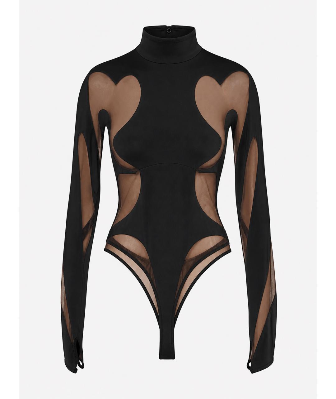 MUGLER Черное полиамидовое боди, фото 7