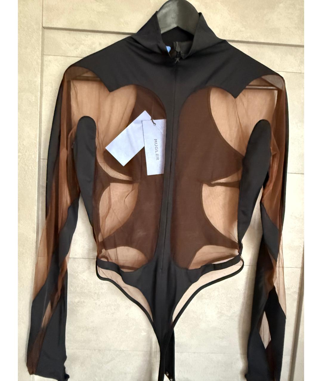 MUGLER Черное полиамидовое боди, фото 5