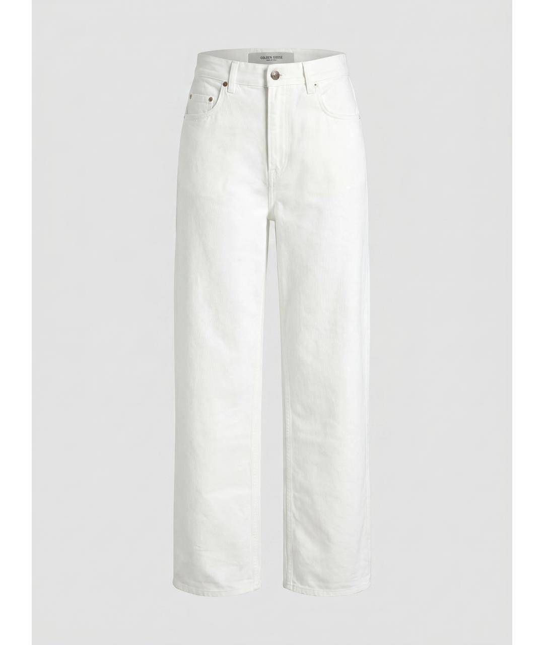 GOLDEN GOOSE DELUXE BRAND Белые хлопковые прямые джинсы, фото 9