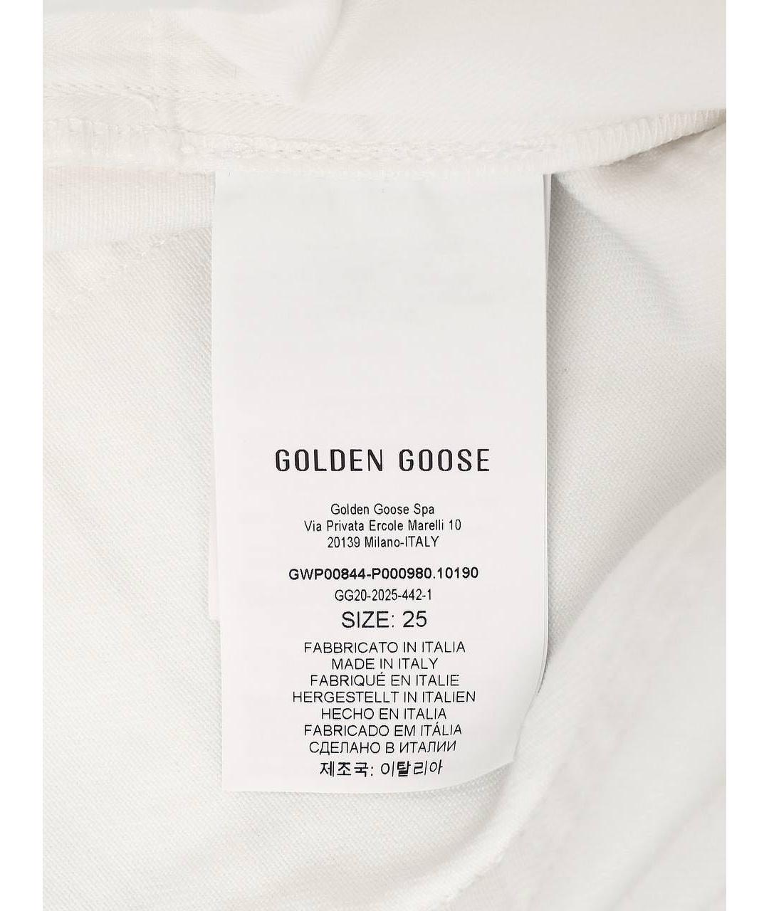 GOLDEN GOOSE DELUXE BRAND Белые хлопковые прямые джинсы, фото 8