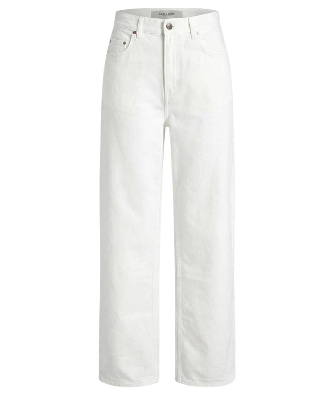 GOLDEN GOOSE DELUXE BRAND Белые хлопковые прямые джинсы, фото 1