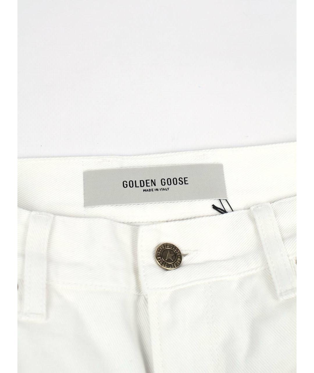 GOLDEN GOOSE DELUXE BRAND Белые хлопковые прямые джинсы, фото 4