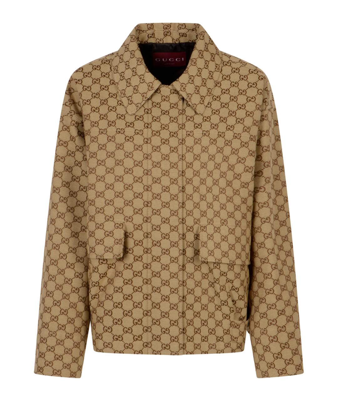 GUCCI Бежевая хлопковая куртка, фото 2