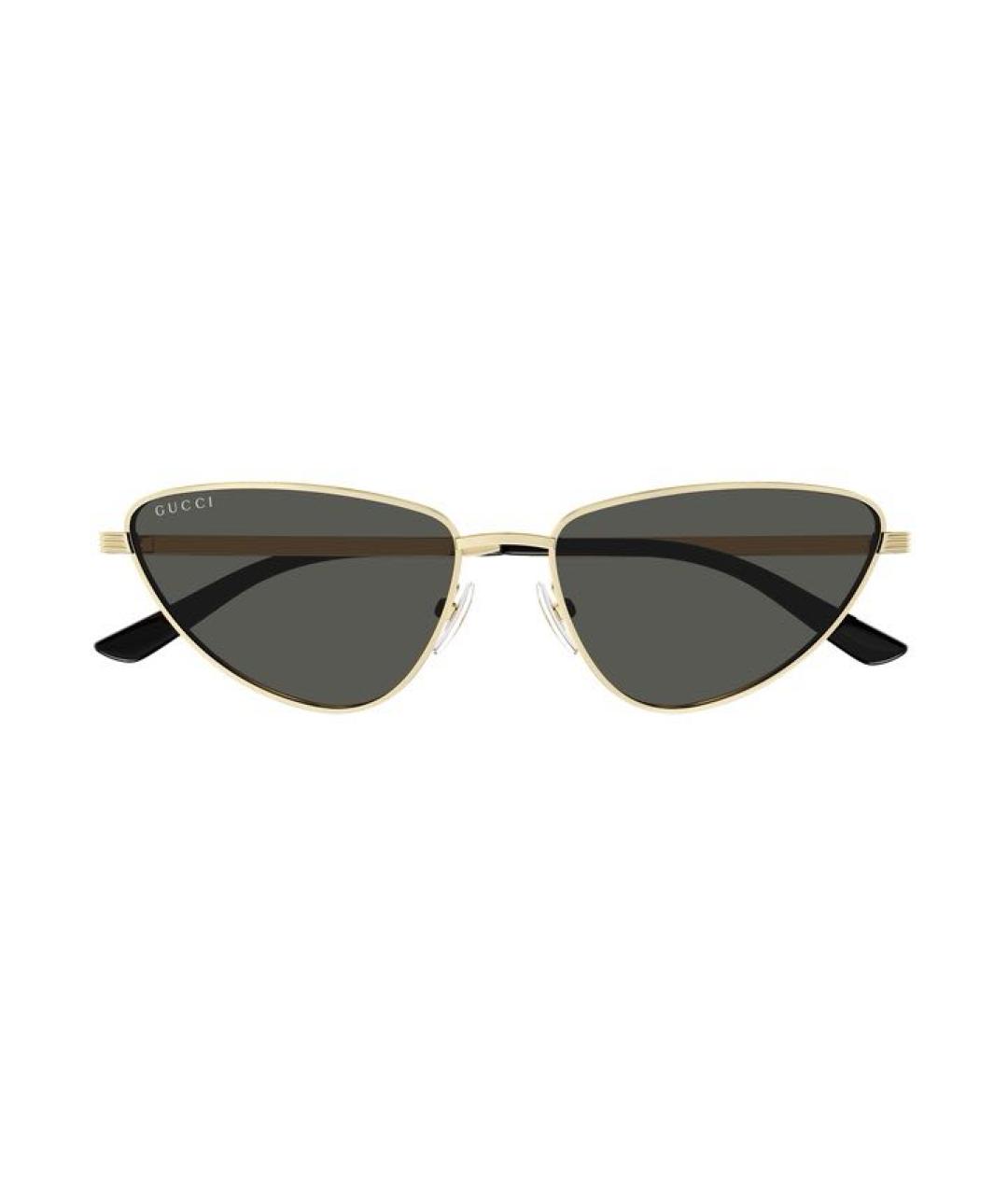 GUCCI Золотые металлические солнцезащитные очки, фото 9