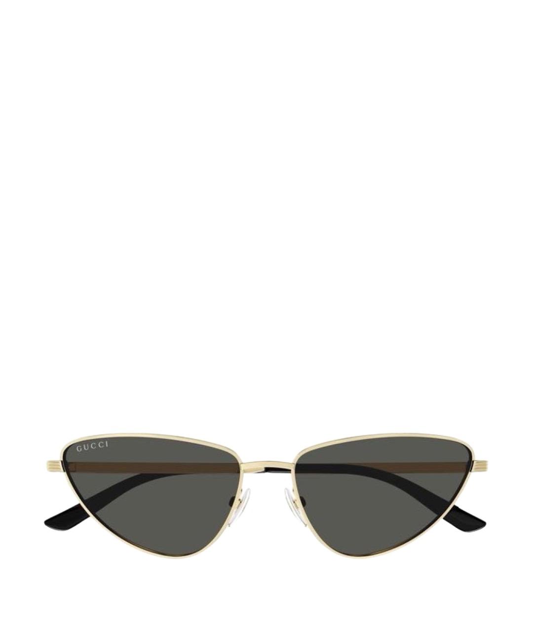 GUCCI Золотые металлические солнцезащитные очки, фото 1