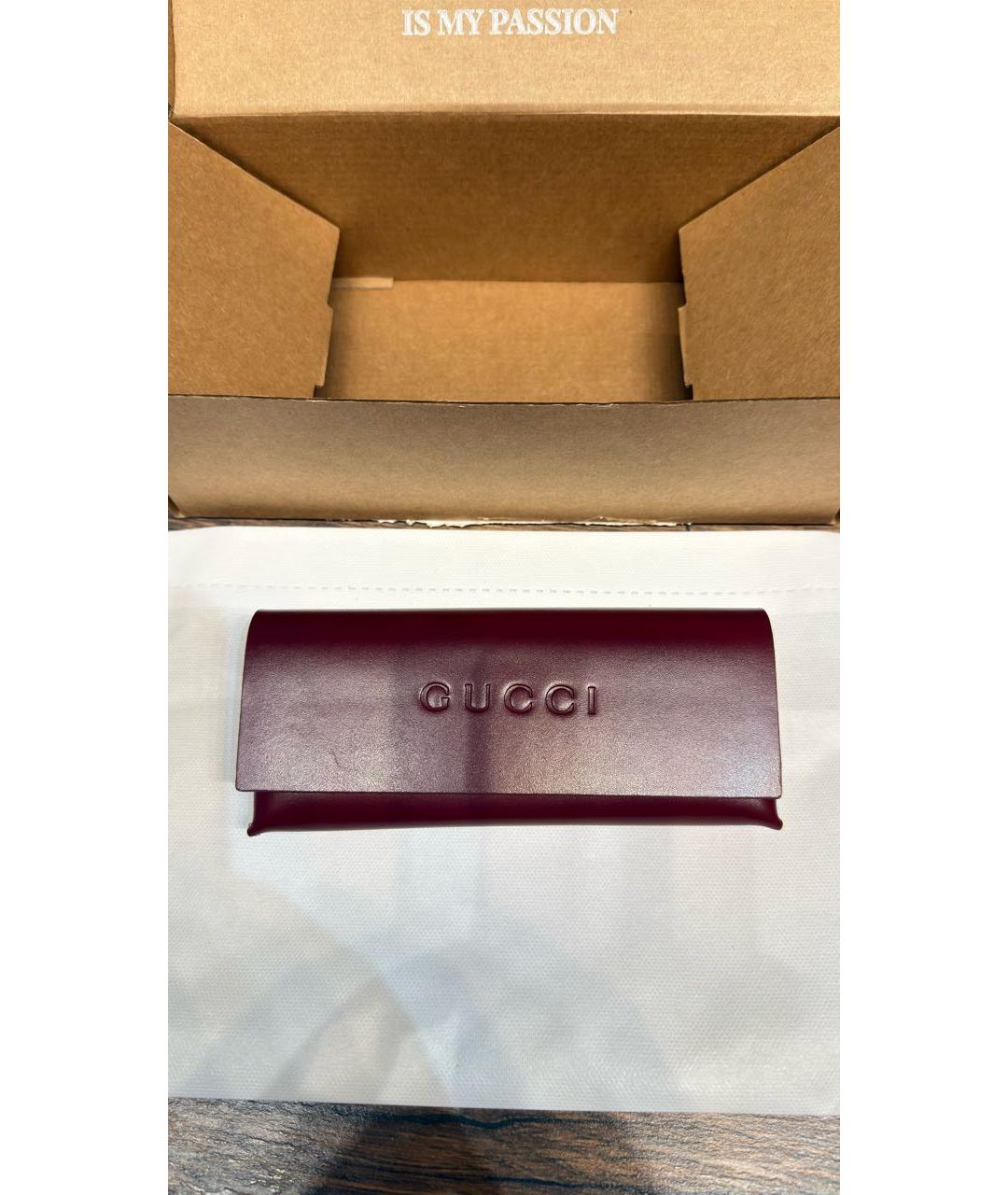 GUCCI Золотые металлические солнцезащитные очки, фото 4