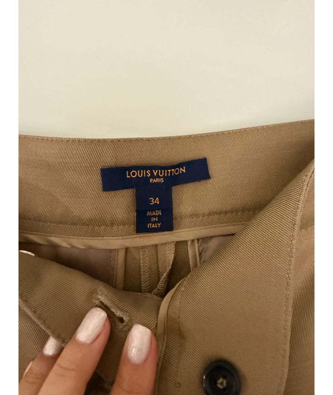 LOUIS VUITTON Бежевые шерстяные брюки узкие, фото 3