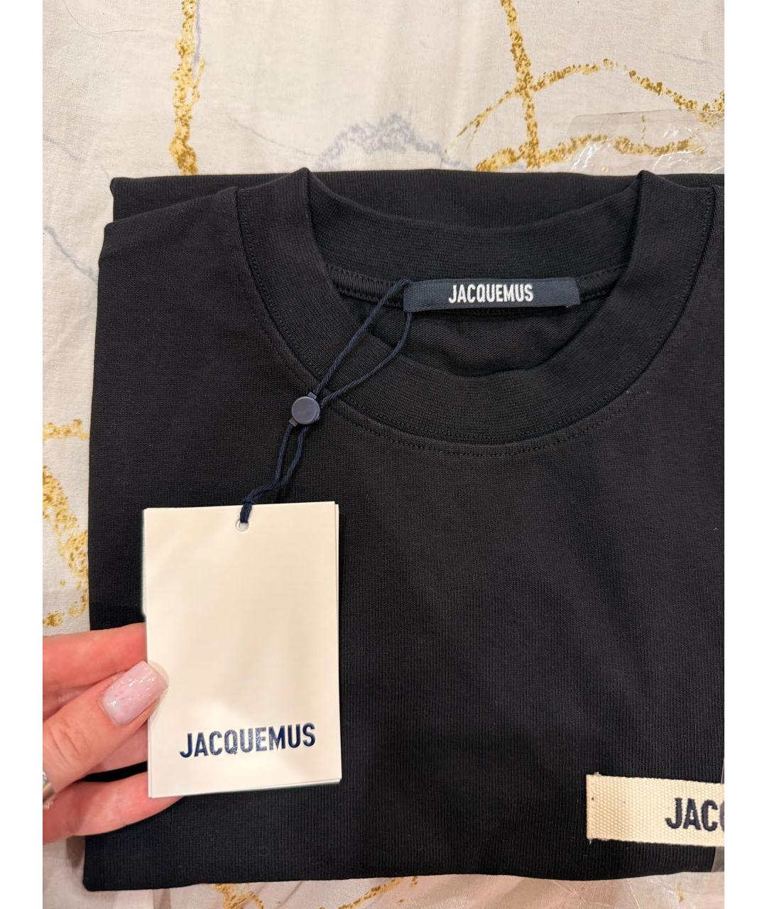 JACQUEMUS Черная хлопковая футболка, фото 6