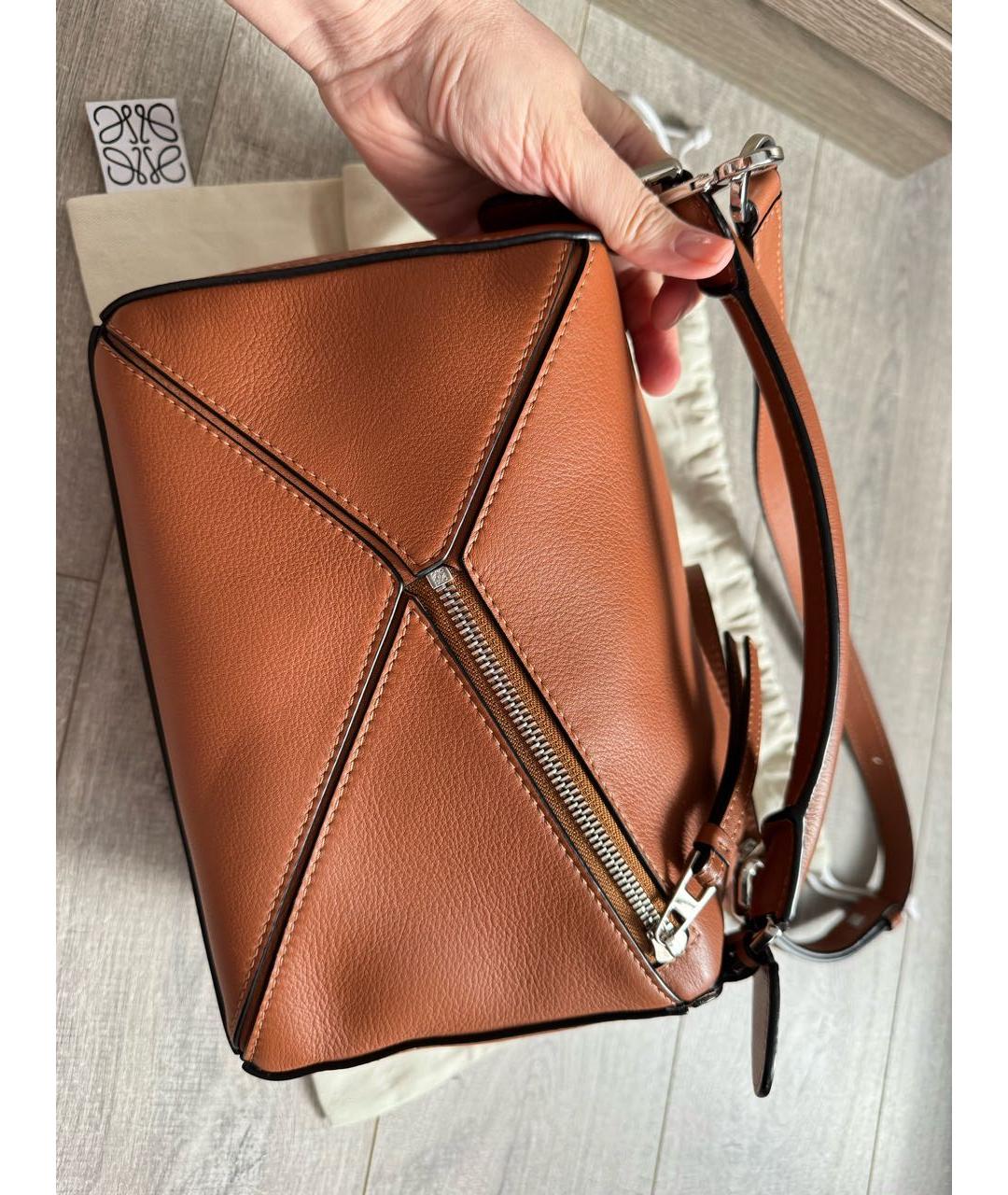 LOEWE Коричневая кожаная сумка через плечо, фото 3