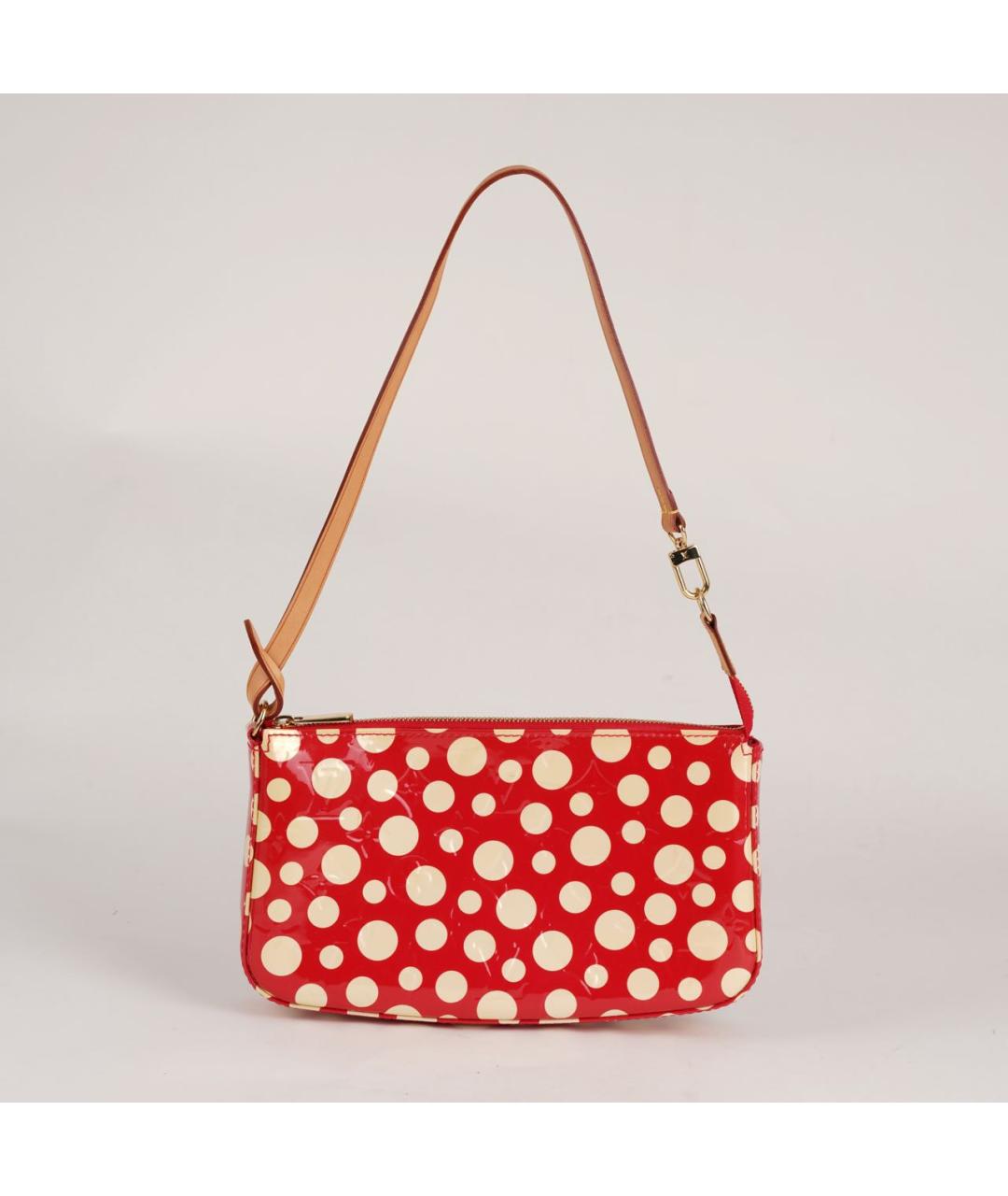 LOUIS VUITTON Красная кожаная сумка с короткими ручками, фото 3