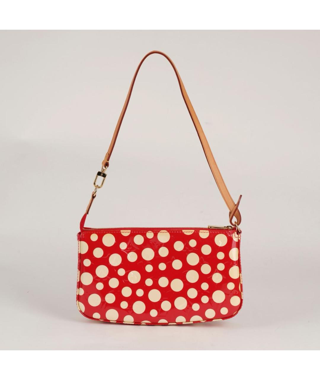 LOUIS VUITTON Красная кожаная сумка с короткими ручками, фото 9