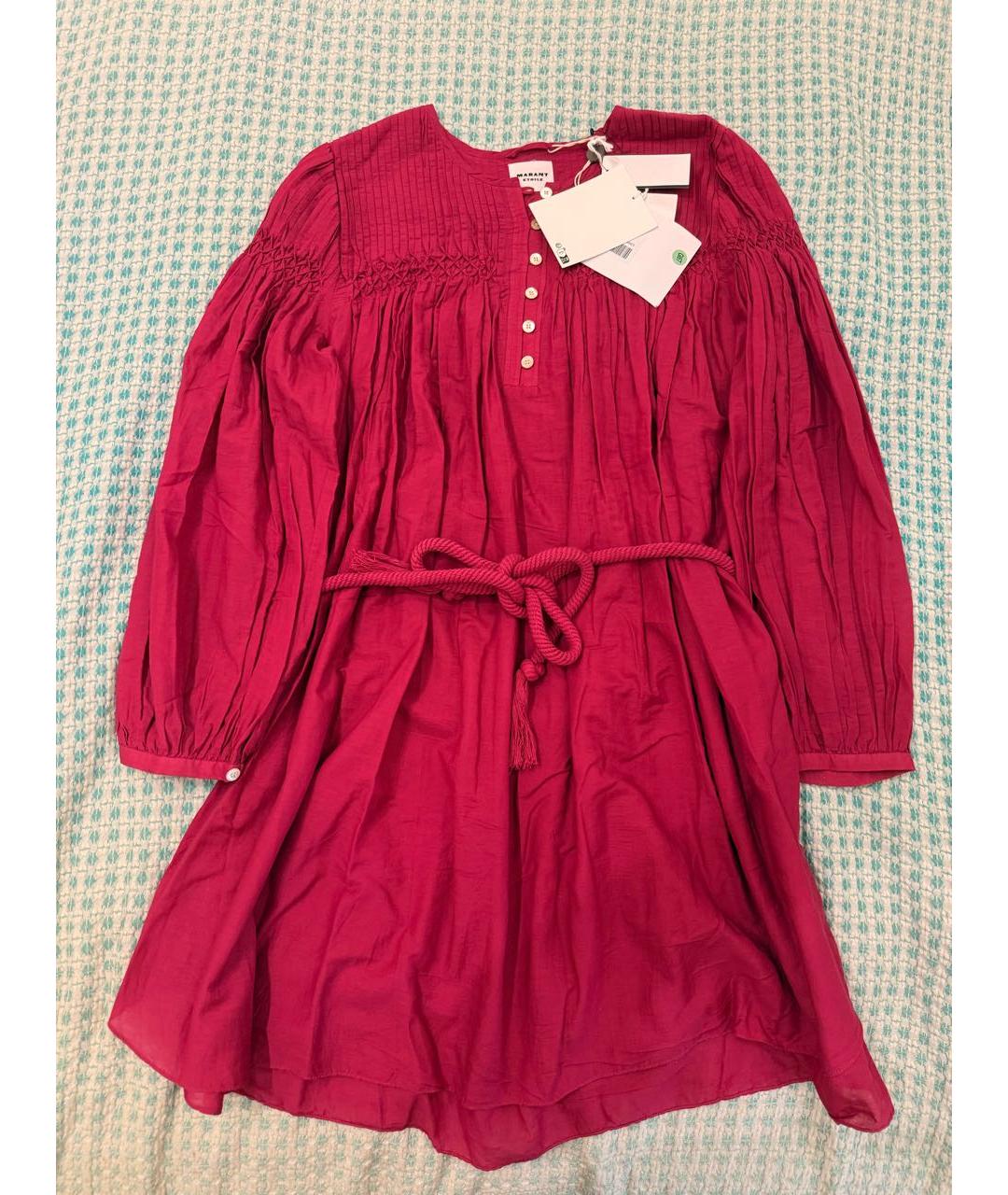 ISABEL MARANT ETOILE Фуксия хлопковое повседневное платье, фото 2