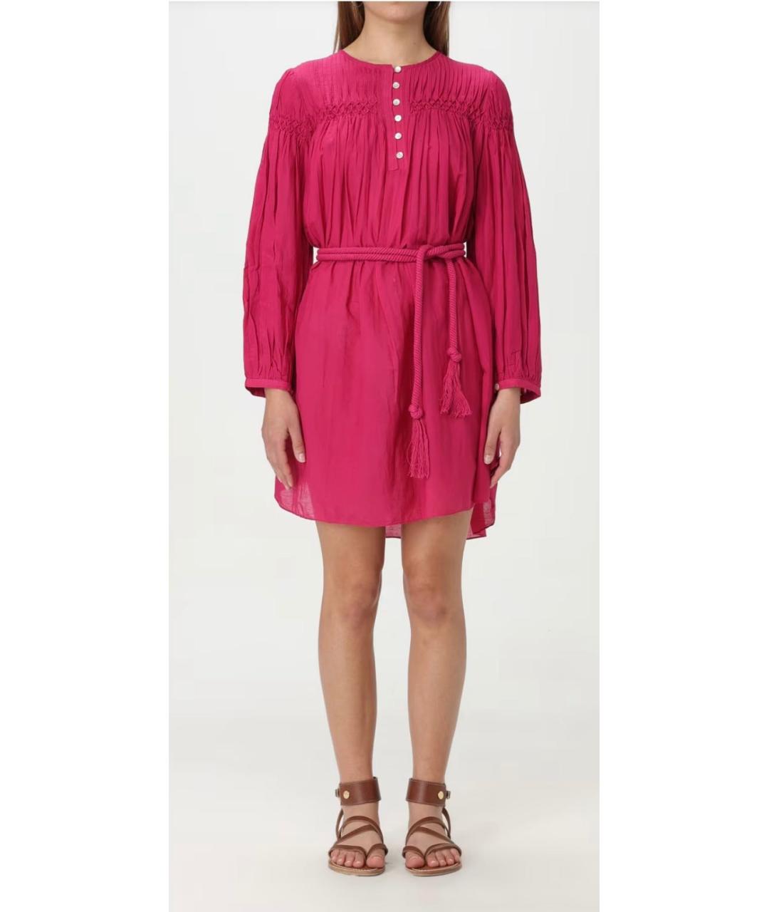 ISABEL MARANT ETOILE Фуксия хлопковое повседневное платье, фото 8