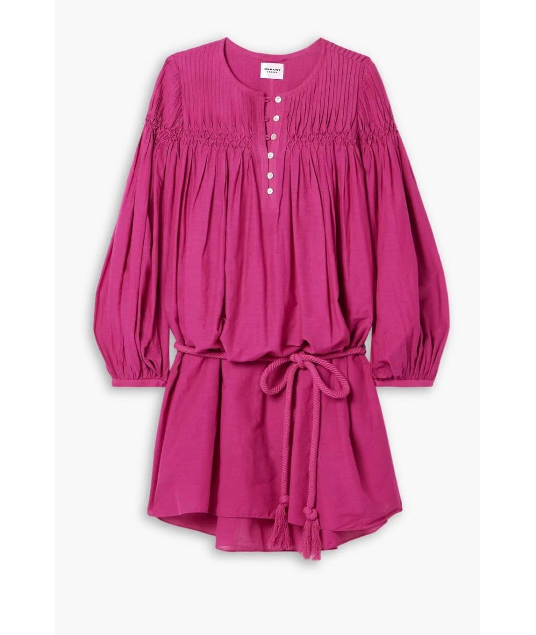 ISABEL MARANT ETOILE Фуксия хлопковое повседневное платье, фото 9
