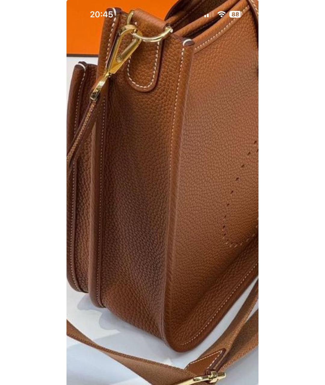 HERMES Коричневая кожаная сумка через плечо, фото 2