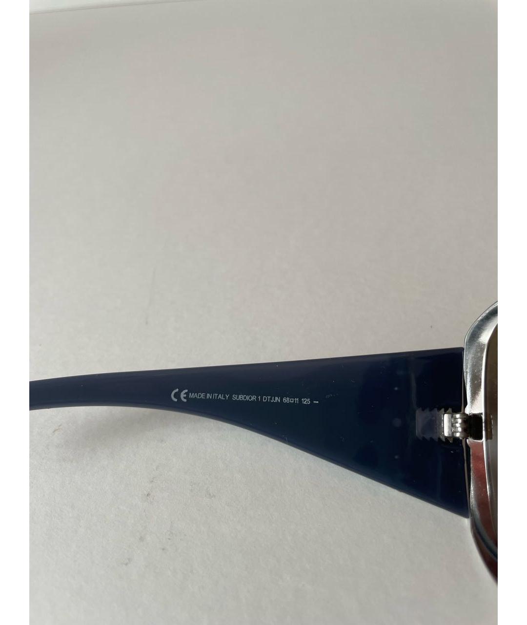 CHRISTIAN DIOR Серебряные пластиковые солнцезащитные очки, фото 5