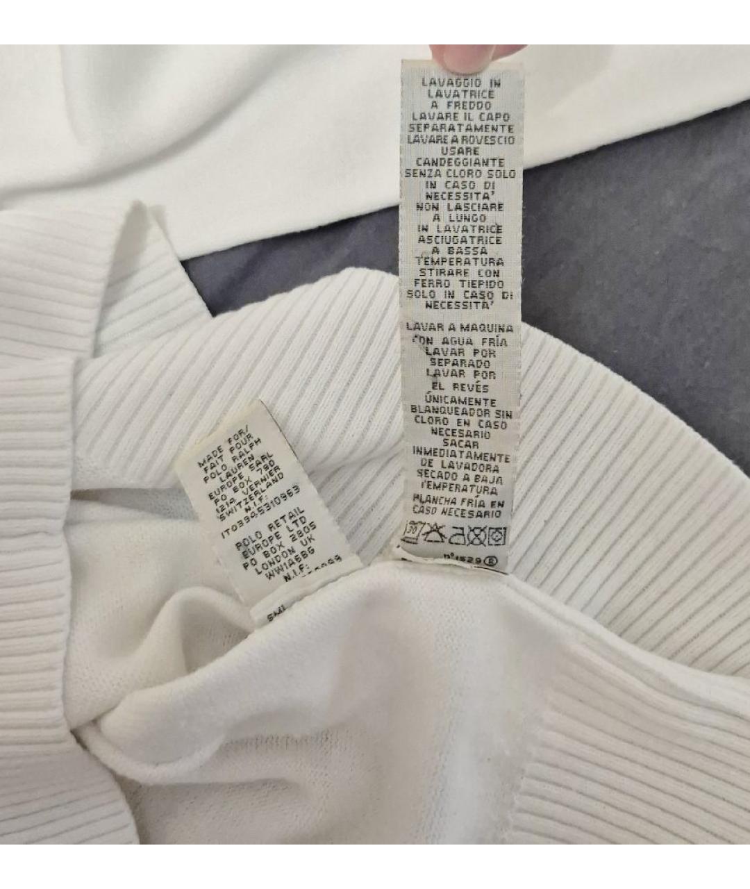 POLO RALPH LAUREN Белый хлопковый джемпер / свитер, фото 8