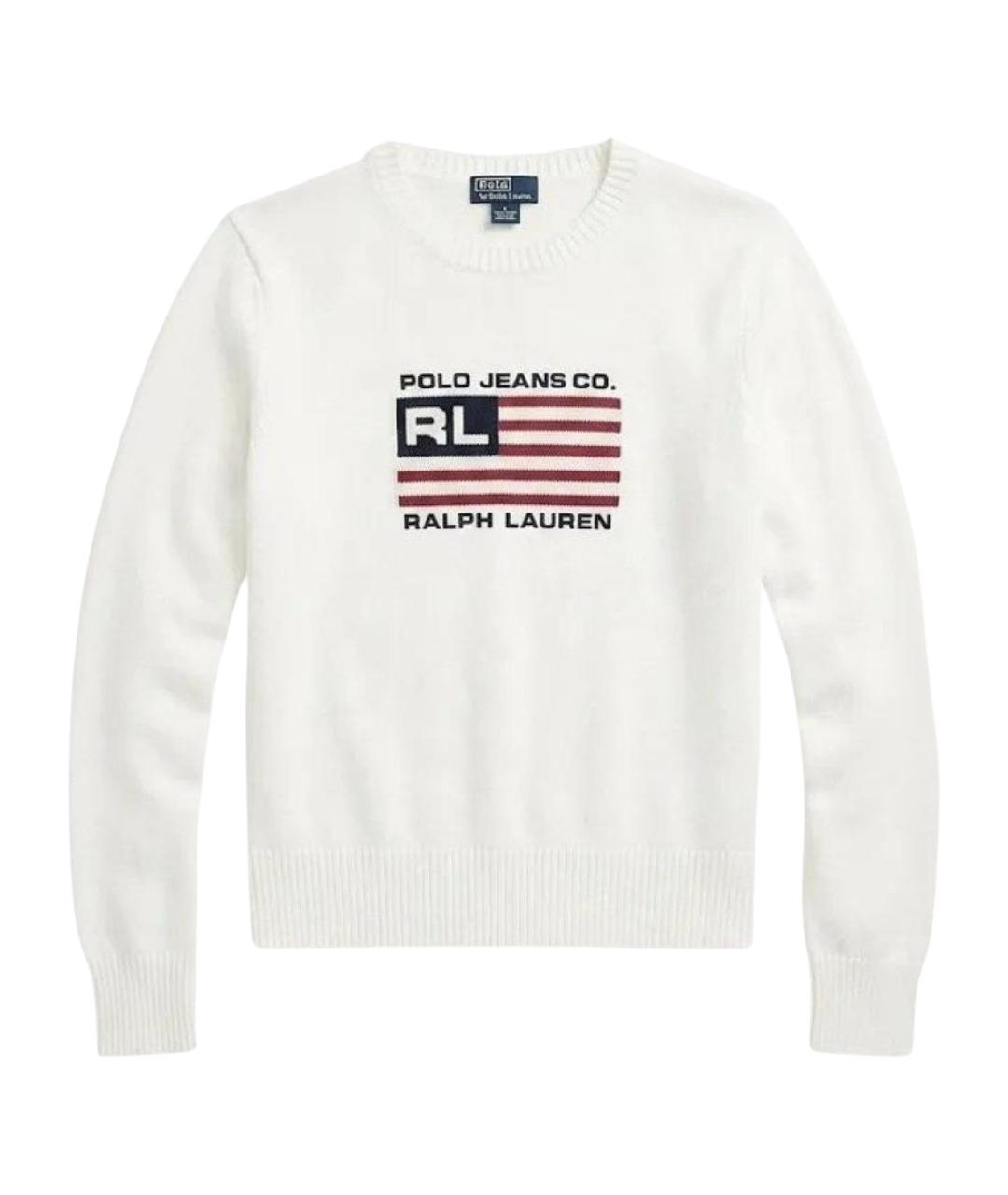 POLO RALPH LAUREN Белый хлопковый джемпер / свитер, фото 1