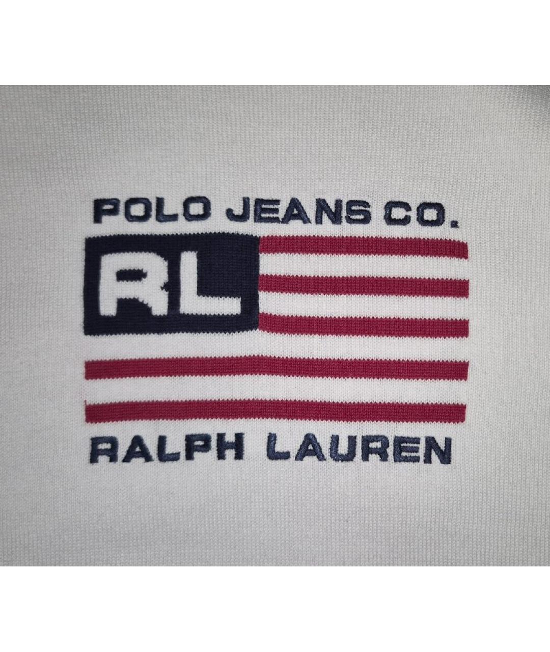 POLO RALPH LAUREN Белый хлопковый джемпер / свитер, фото 4
