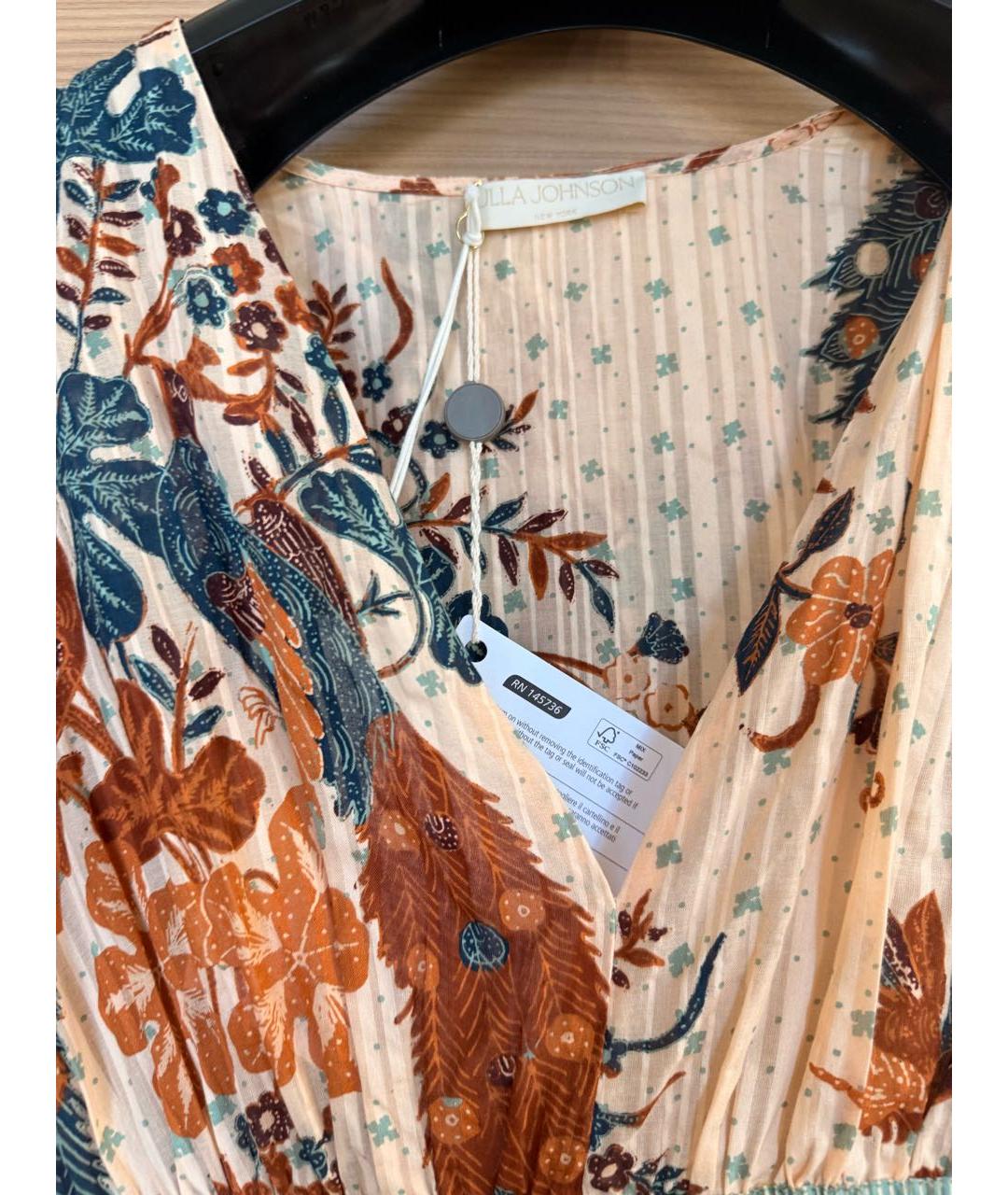 ULLA JOHNSON Мульти хлопковое повседневное платье, фото 8