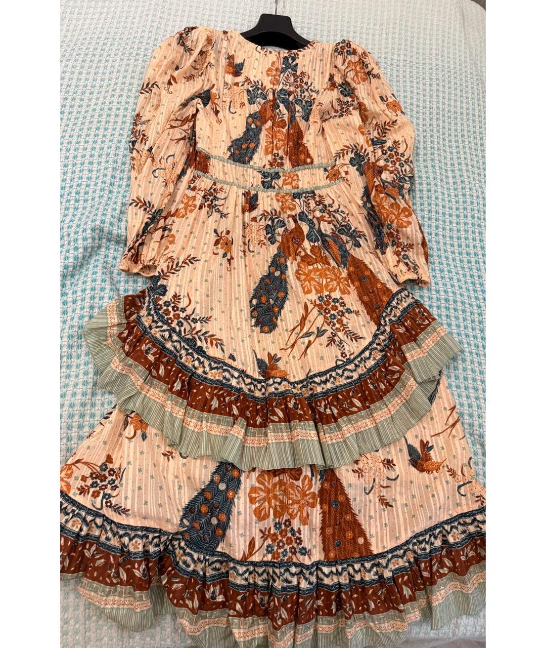 ULLA JOHNSON Мульти хлопковое повседневное платье, фото 4
